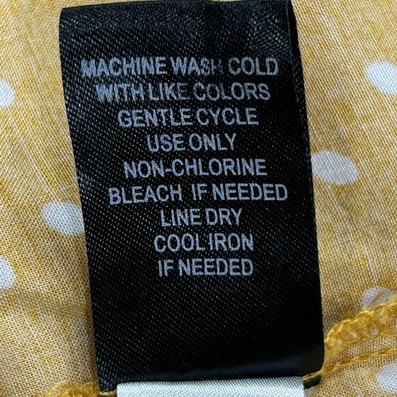 Torrid Shirt Top Women's 1 1X Mustard Yellow Boho Cottagecore Polka Dot Zip Cami - Picture 12 of 14